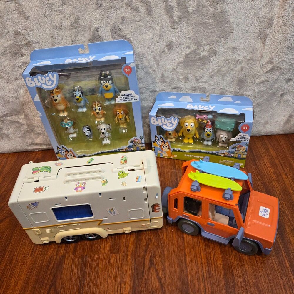 Bluey Heeler Family 4WD RV Camper Mates Pass the Parcel Friends Galore